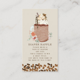 Carte D'accompagnement Baby shower de frai de couches Fleurs de café glac