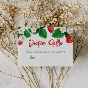 Carte D'accompagnement Baby shower de fraise d'été Raffin de couche