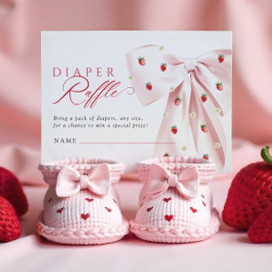 Carte D'accompagnement Baby shower de fraises de la chaume rose Raffin de