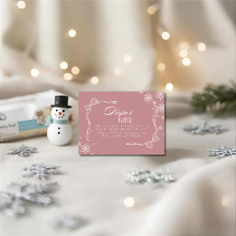 Carte D'accompagnement Baby shower de gaufre rose hivernal