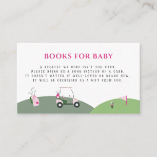 Carte D'accompagnement Baby shower de golf moderne rose