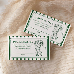 Carte D'accompagnement Baby-Shower de Golf Tirage au Sort de Couches Peti