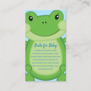 Carte D'accompagnement Baby shower de grenouille bleu