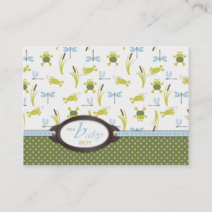 Carte D'accompagnement Baby shower de grenouille et de libellule de