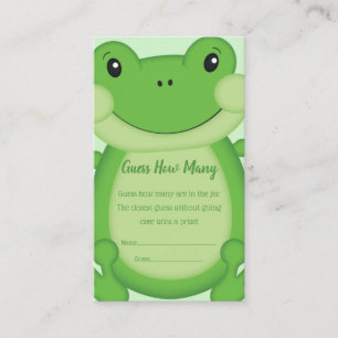 Carte D'accompagnement Baby shower de grenouille vert