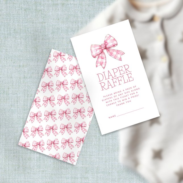 Carte D'accompagnement Baby shower de jauge En vichy béquille rose (Front and back view)