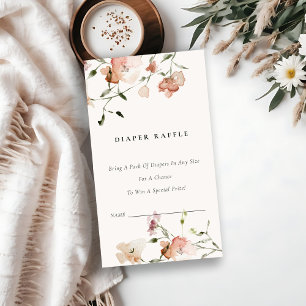 Carte D'accompagnement Baby shower de jauge floral de prairie molle