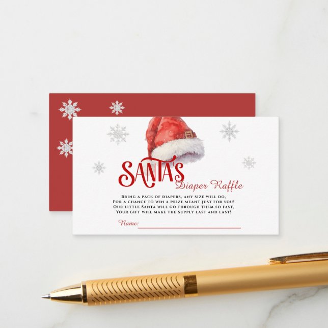 Carte D'accompagnement Baby shower de jolly Père Noël Diaper (Devant/Arrière en situation)