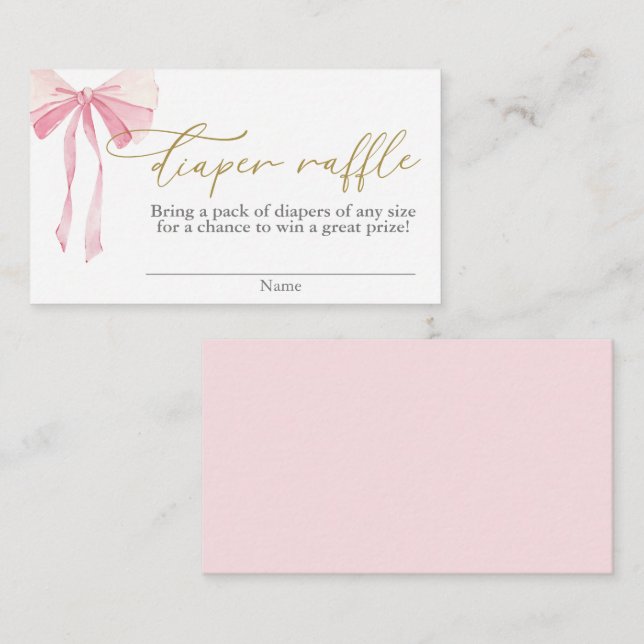 Carte D'accompagnement Baby shower de la ceinture rose Fille Déchets Raff (Devant / Derrière)