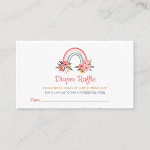 Carte D'accompagnement Baby shower de la couche Raffle Floral Rainbow Col