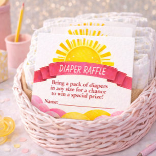 Carte D'accompagnement Baby Shower de la Douce Aurore Jaune - Tirage au S