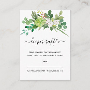 CARTE D'ACCOMPAGNEMENT BABY SHOWER DE LA FAUNE COULEUR D'EAU DIAPER