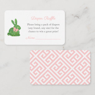 Carte D'accompagnement Baby shower de la fille de lapin de Boxwood Refle
