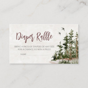 Carte D'accompagnement Baby shower de la montagne de Woodland Raffin