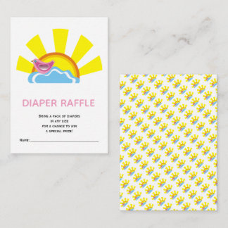 Carte D'accompagnement Baby shower de la tombola pour oiseaux et couche s