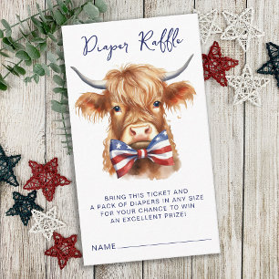 Carte D'accompagnement Baby shower de la vache des Highlands Patriotic