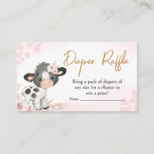 Carte D'accompagnement Baby shower de la vache rose Saint Raffin