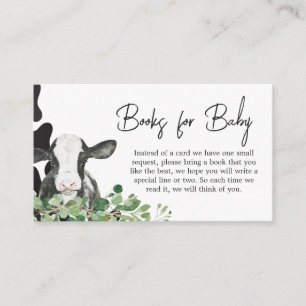 Carte D'accompagnement Baby shower de la Vache Sainte verte Livres pour b