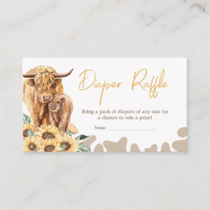 Carte D'accompagnement Baby shower de la vache Sunflower Highland Raffin