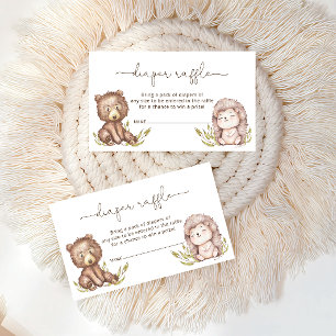 Carte D'accompagnement Baby shower de lanières Raffle mignon  d'animaux e