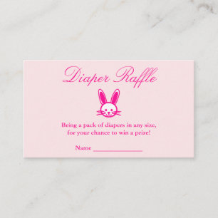 Carte D'accompagnement Baby shower de lapin rose Déchets Raffin