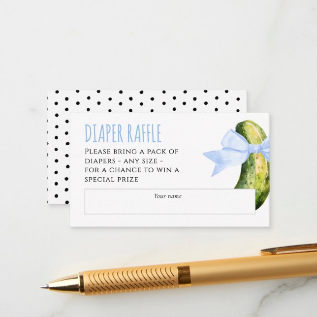 Carte D'accompagnement Baby Shower de l'aquarelle pour Bébé Cornichon au  (Devant/Arrière en situation)