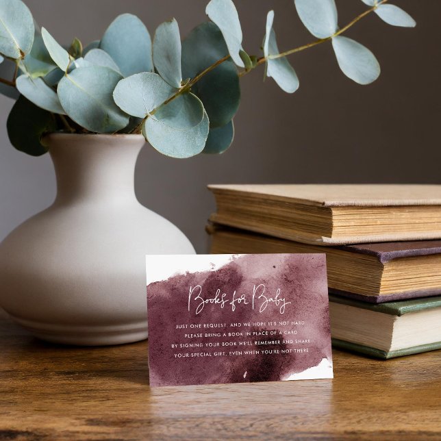 Carte D'accompagnement Baby shower de lave-encre Bourgogne Demande de rés (Créateur téléchargé)