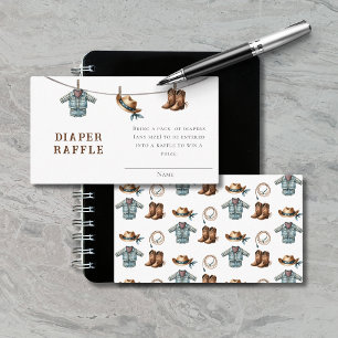 Carte D'accompagnement Baby shower de linge de toilette Cowboy