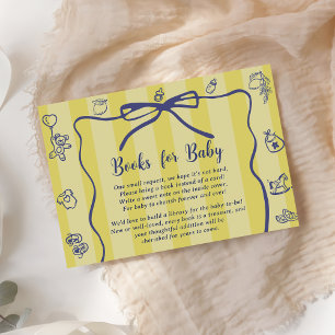 Carte D'accompagnement Baby shower de livres illustrés Jaune rétro