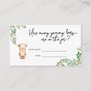 Carte D'accompagnement Baby shower de l'ours devinez combien de gummes ou