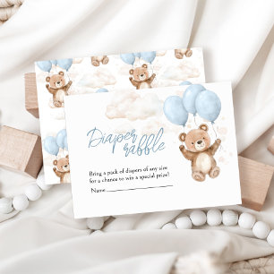 Carte D'accompagnement Baby shower de l'ours en peluche bleu