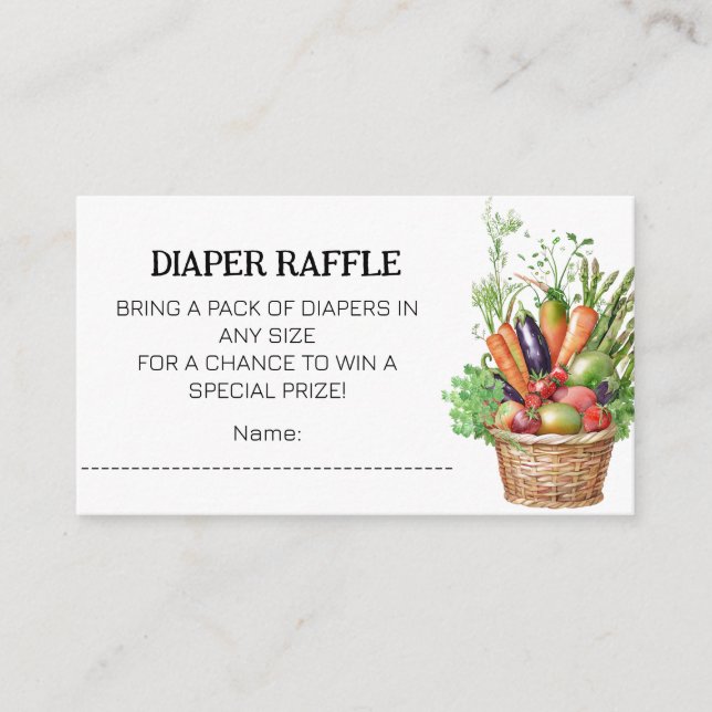 Carte D'accompagnement Baby shower de marché des fermiers cultivés locale (Devant)