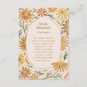 Carte D'accompagnement Baby shower de marguerites orange et jaune