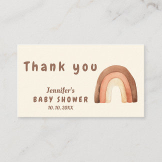 Carte D'accompagnement Baby shower de minimalisme arc-en-ciel Boho Merci
