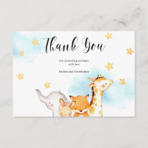 Carte D'accompagnement Baby shower de montgolfière pour animaux mignons m