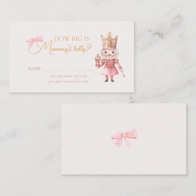 Carte D'accompagnement Baby shower de Noël Casse-noisette Quelle est la t (Devant / Derrière)