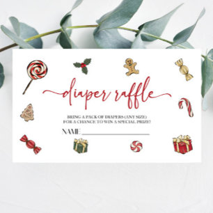 Carte D'accompagnement Baby shower de Noël Déchets Raffle
