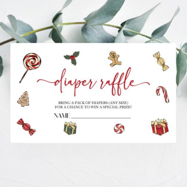 Carte D'accompagnement Baby shower de Noël Déchets Raffle (Créateur téléchargé)