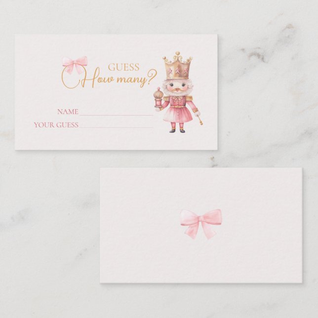 Carte D'accompagnement Baby shower de Noël Nutcracker Devinez combien (Devant / Derrière)