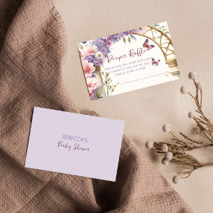 Carte D'accompagnement Baby shower de papillons enchanté tombole de couch