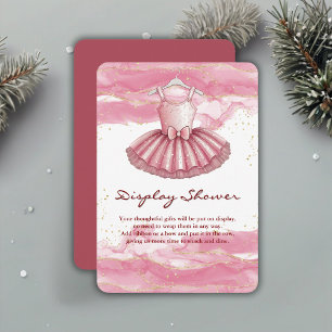 Carte D'accompagnement Baby shower de Parties scintillant en or Tutu rose