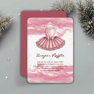 Carte D'accompagnement Baby shower de Parties scintillant en or Tutu rose