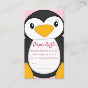 Carte D'accompagnement Baby shower de pingouin rose