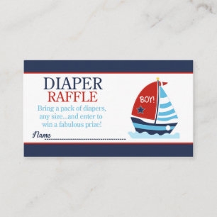 Carte D'accompagnement Baby shower de plongée rouge et bleu Raffle de la