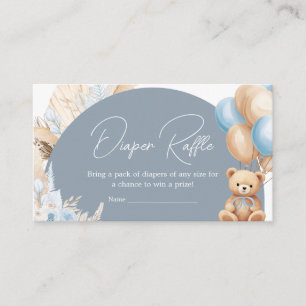 Carte D'accompagnement Baby shower de plongeur de l'ours bleu Boho Raffle