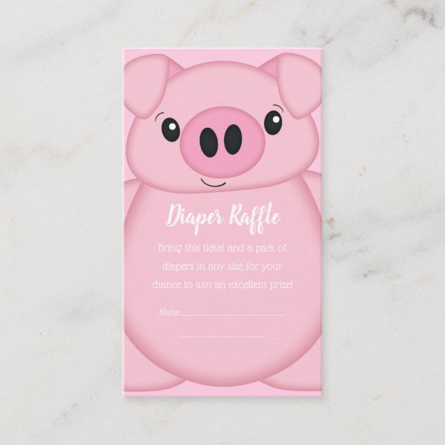 Carte D'accompagnement Baby shower de porc rose (Devant)