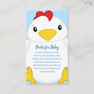 Carte D'accompagnement Baby shower de poulet bleu