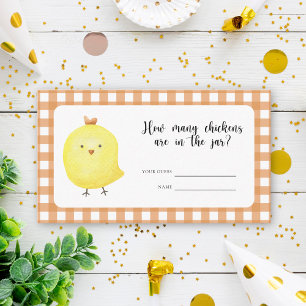 Carte D'accompagnement Baby shower de poulet - devinez combien de poulets