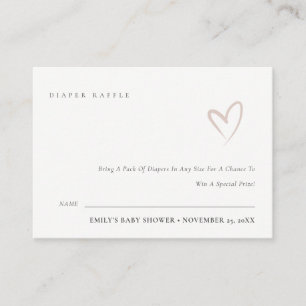 Carte D'accompagnement Baby shower de raffle de couches cardiaques moelle