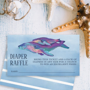 Carte D'accompagnement Baby shower de raffle de la couche baleine